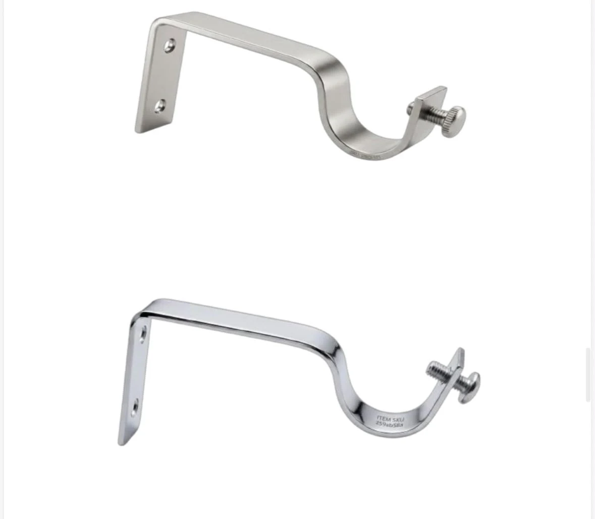 Metal curtain bracket fittings
