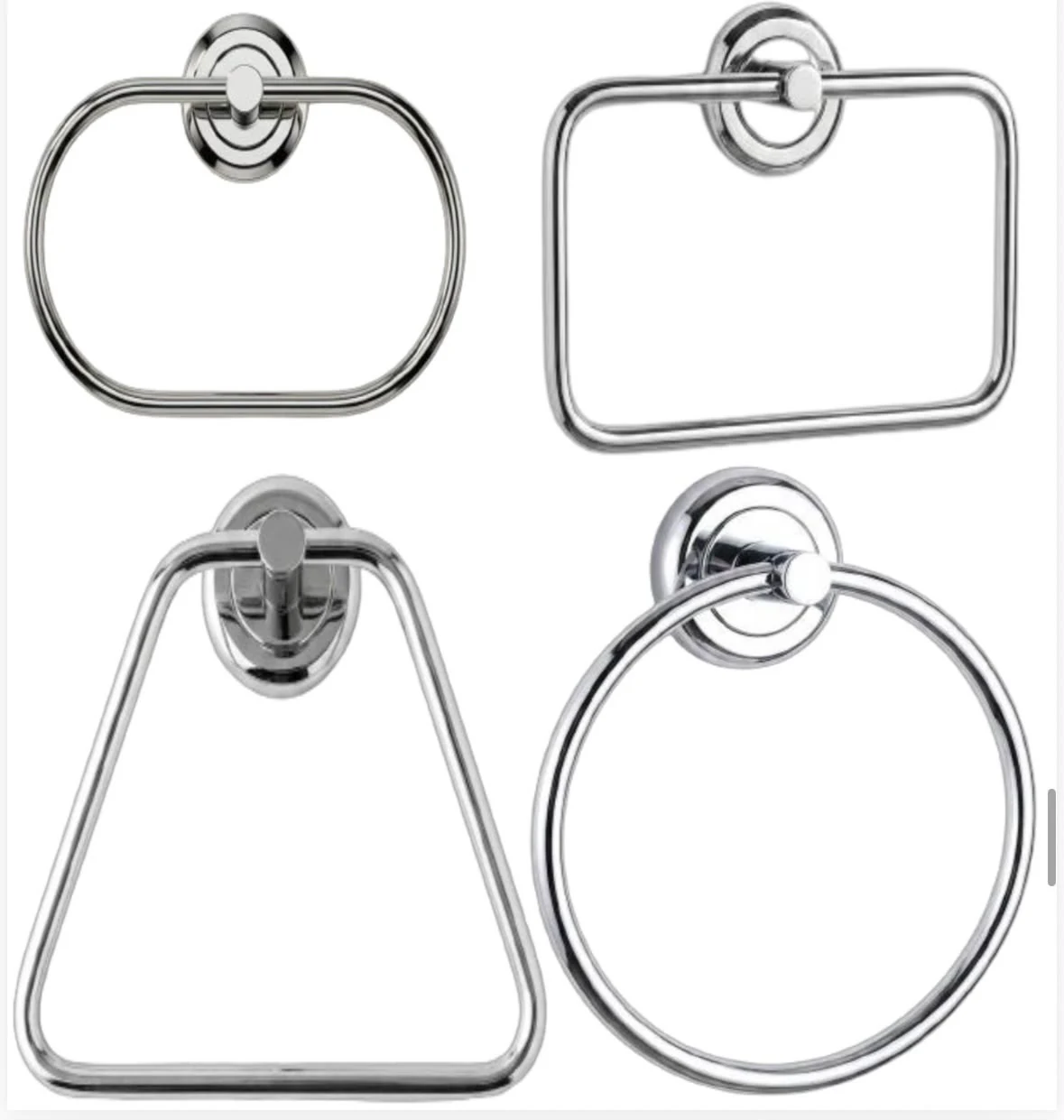 A selection of chrome towel rings